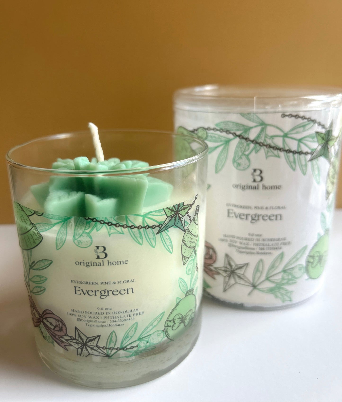 Christmas Edition Candle jar/ Evergreen/ 9.0z