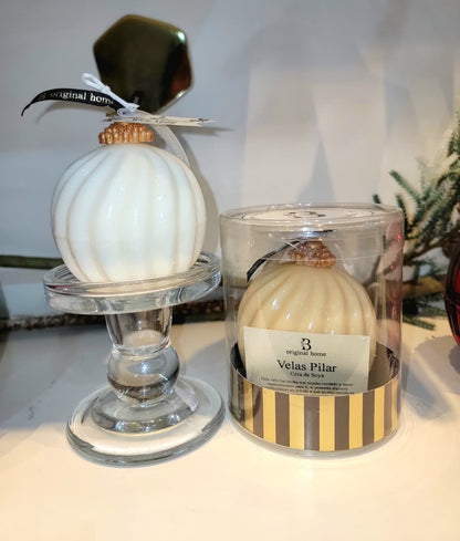 Christmas ornament pillar candle