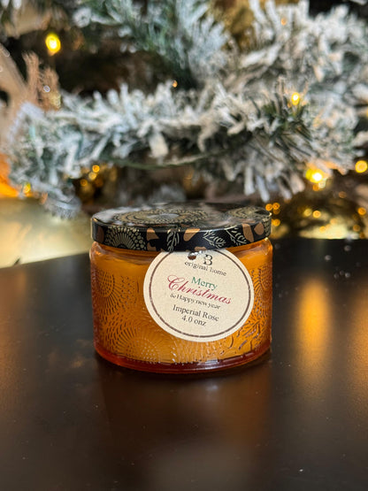 Christmas Embossed candle jar